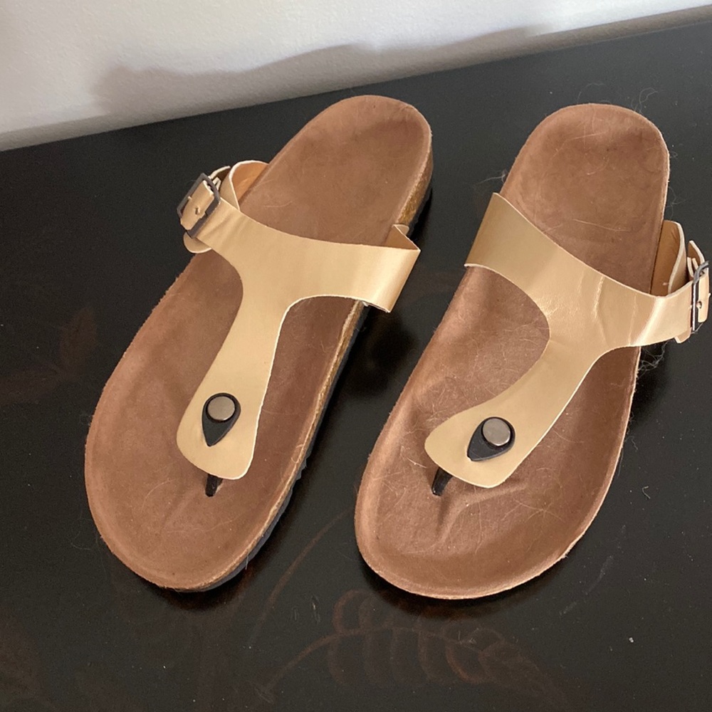 No Name Gold Flip Flops